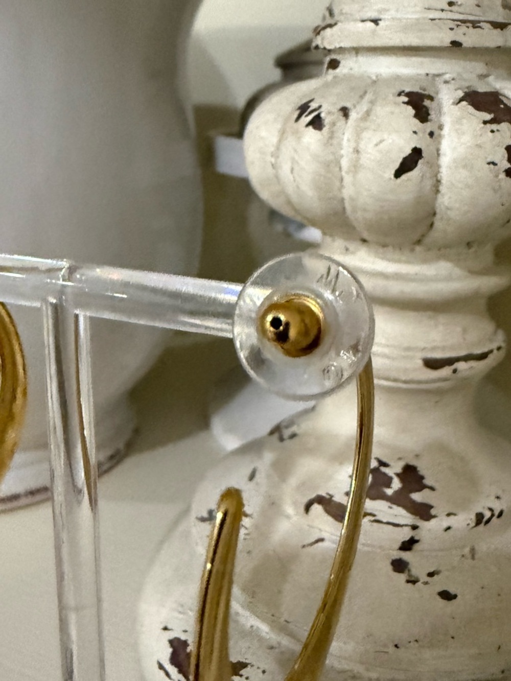Monet Flat Moon Curve Hoops - Gold Tone - Picture 7 of 9